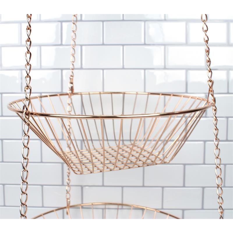 Metal Wire Hanging Basket - Copper 8 10 and 12 inch