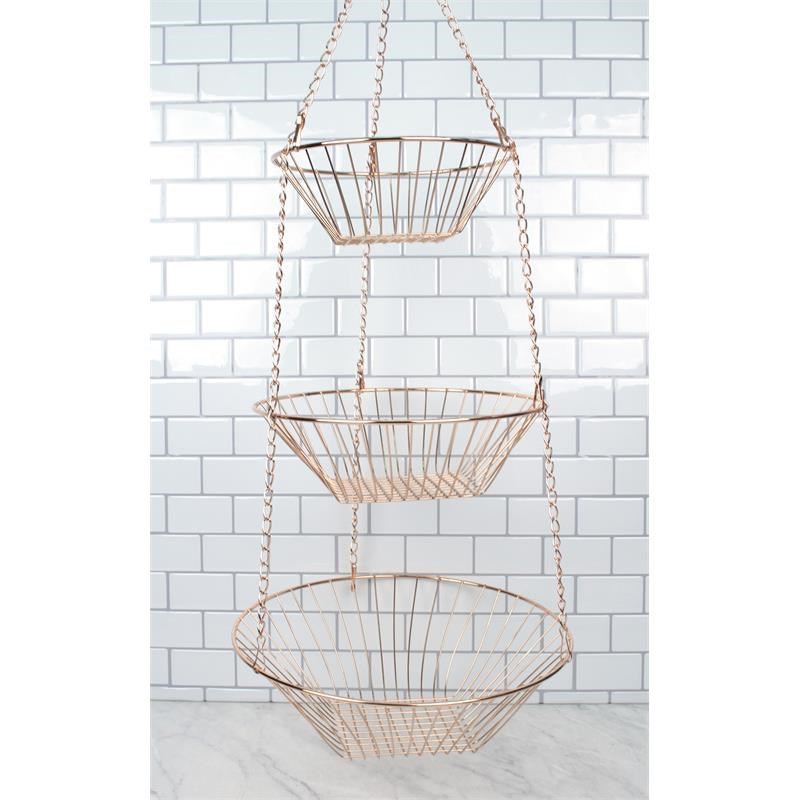 Metal Wire Hanging Basket - Copper 8 10 and 12 inch