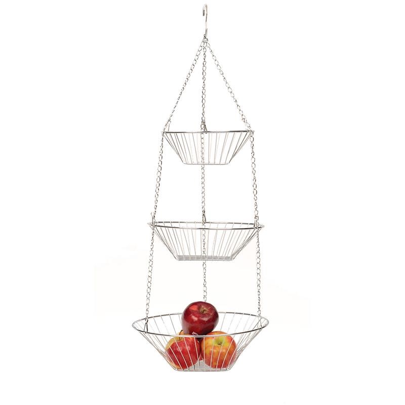 Metal Wire Hanging Basket - Chrome 8 10 and 12 inch