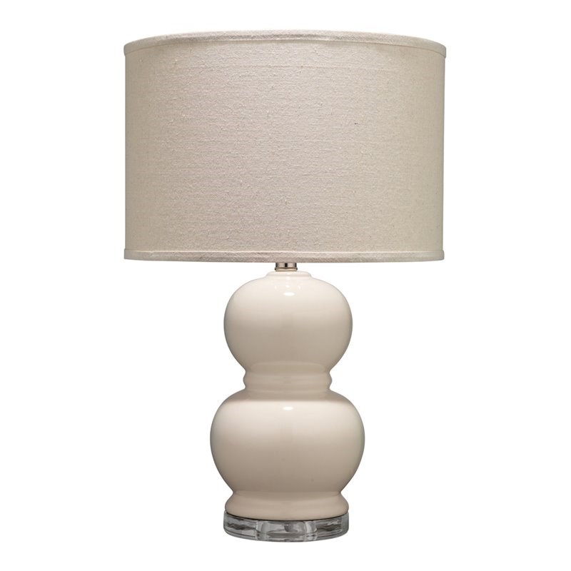 J&D Designs Bubble Transitional Glass Table Lamp with Classic Shape in Cream