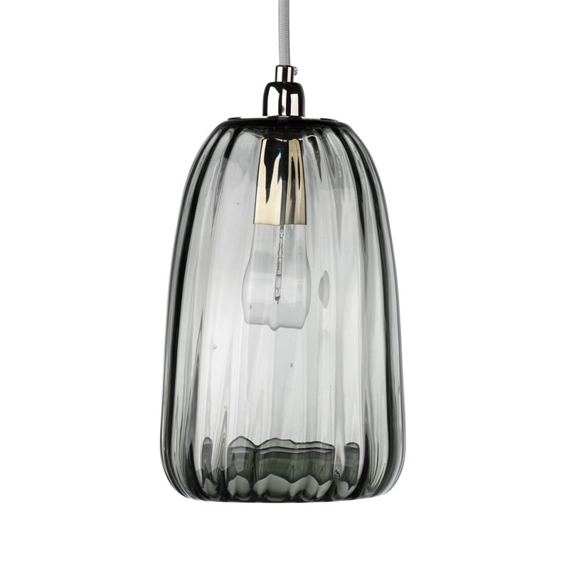 J&D Designs James Coastal Glass Beautifully Handcrafted Pendant in Gray Finish