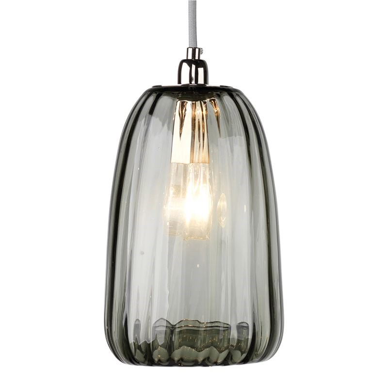 J&D Designs James Coastal Glass Beautifully Handcrafted Pendant in Gray Finish