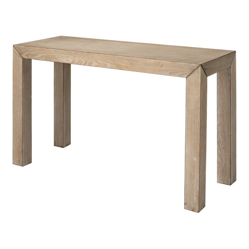 J&D Designs Parson Farmhouse MDF Wood and Veneer Side Table in Natural Oak