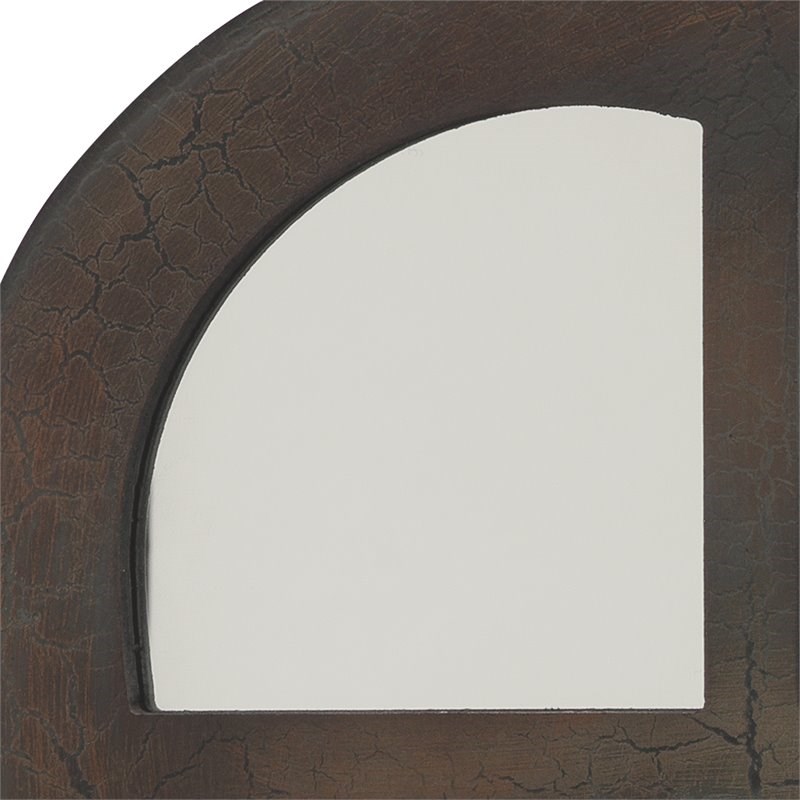 J&D Designs Wood Elegant and Rustic Window Mirror in Antique Dark Brown