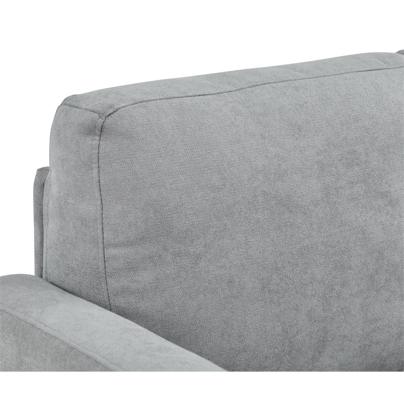 Partner Furniture Polyester Fabric 95.25 Wide Sofa & Chaise in Light Gray
