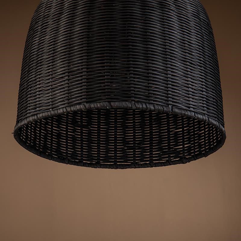 ELE Light & Decor Reely Single Light Bamboo and Rattan Pendant Light in Black