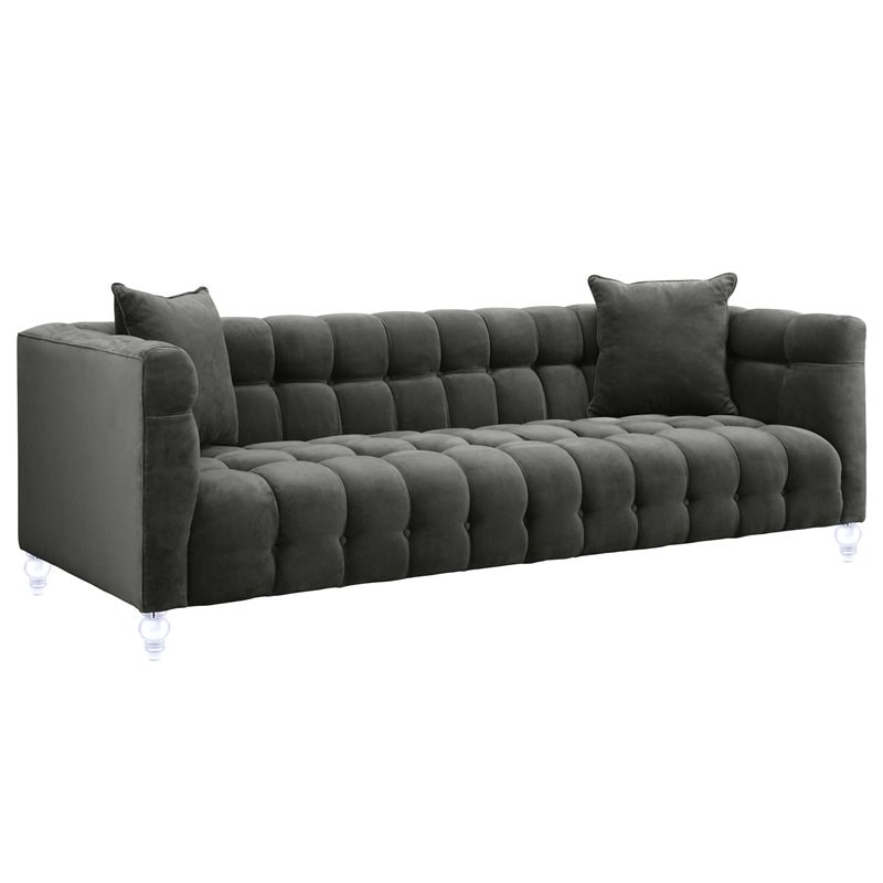 TOV Furniture Bea 29.35"H Transitional Velvet Upholstered/Acrylic Sofa