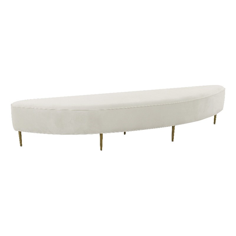 TOV Furniture Bianca Cream Velvet King Size Bench