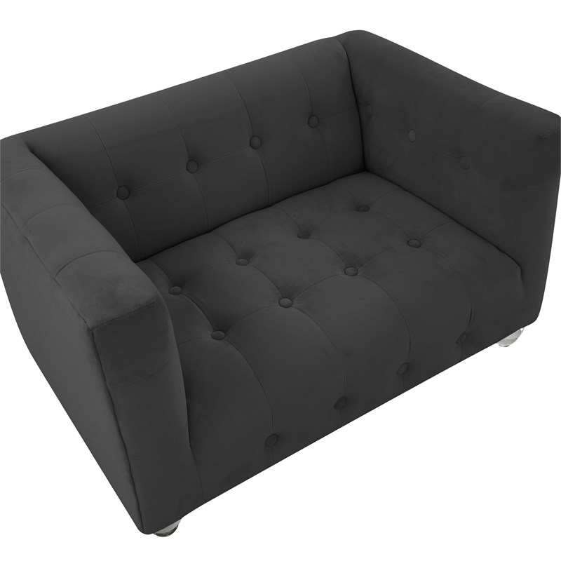 TOV Furniture Bea Black Velvet Pet Bed