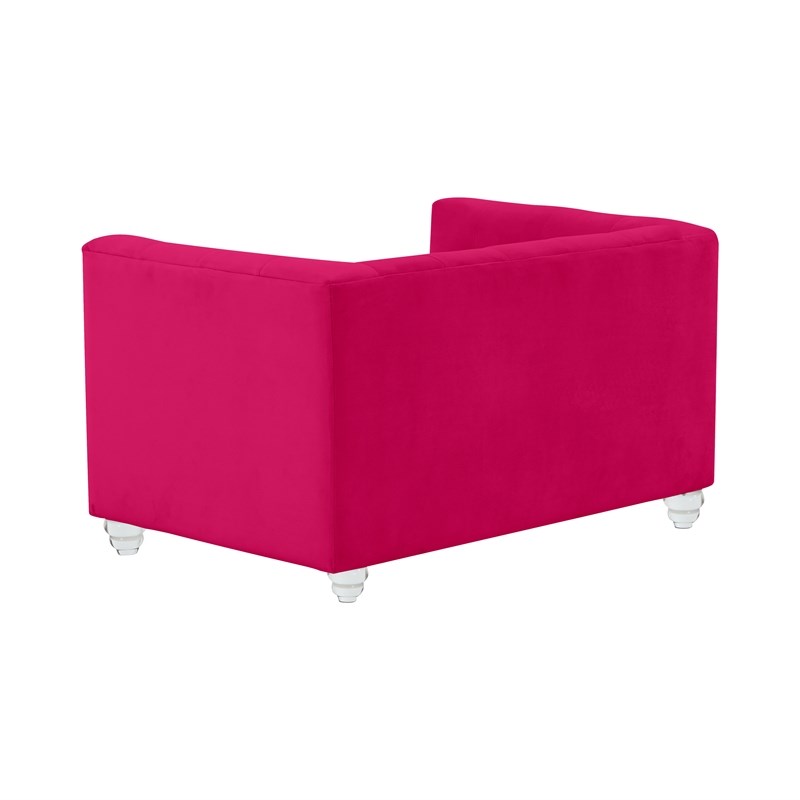TOV Furniture Bea Hot Pink Velvet Upholstered Pet Bed