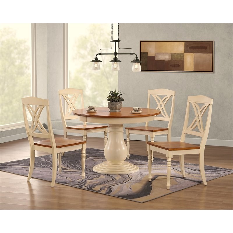 Iconic Furniture Company 5-Pc Butterfly Wood Bella Dining Set in Caramel