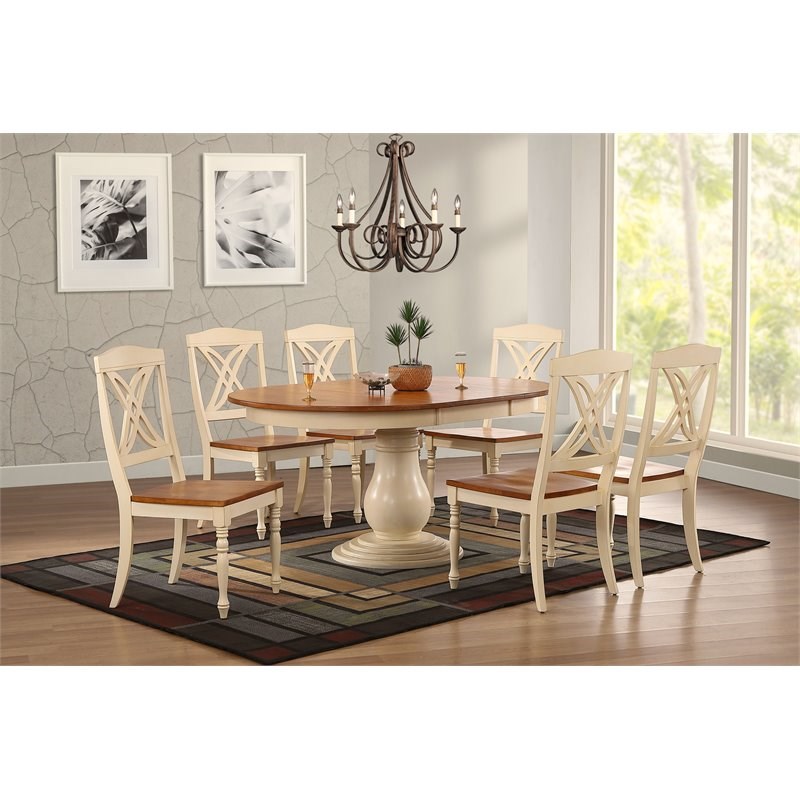 Iconic Furniture Company 7-Pc Butterfly Wood Bella Dining Set in Caramel