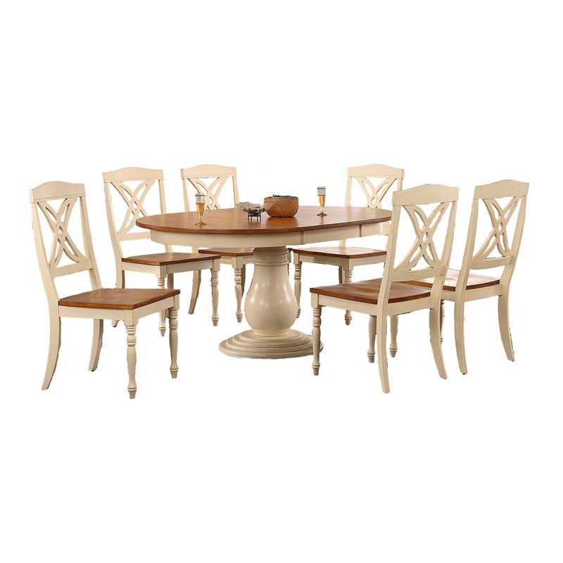 Iconic Furniture Company 7-Pc Butterfly Wood Bella Dining Set in Caramel