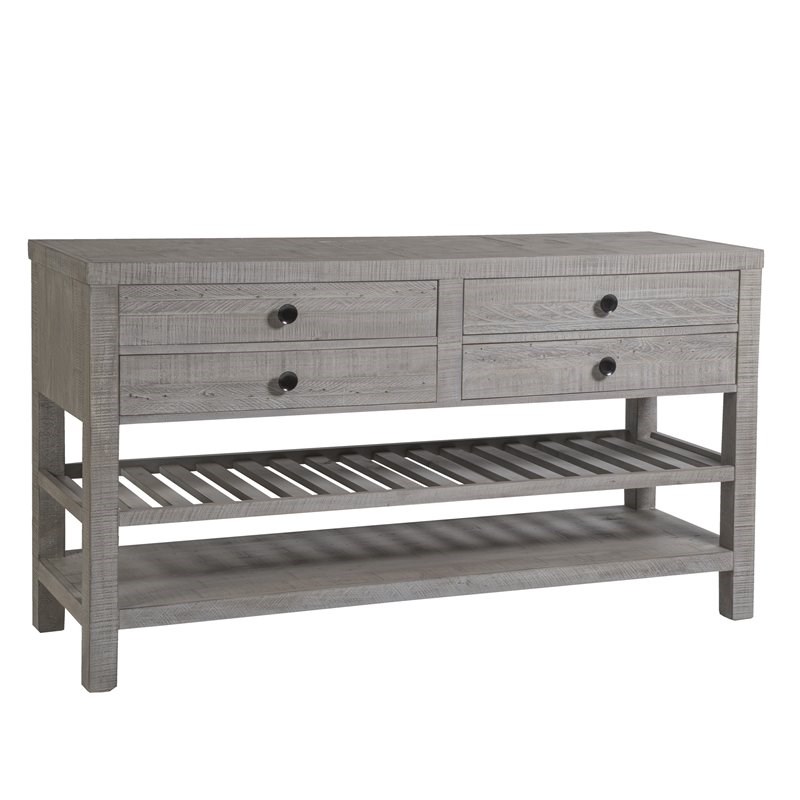 Palmetto Home Studio 20 Modern Solid Pine and Wood Sideboard in Gray
