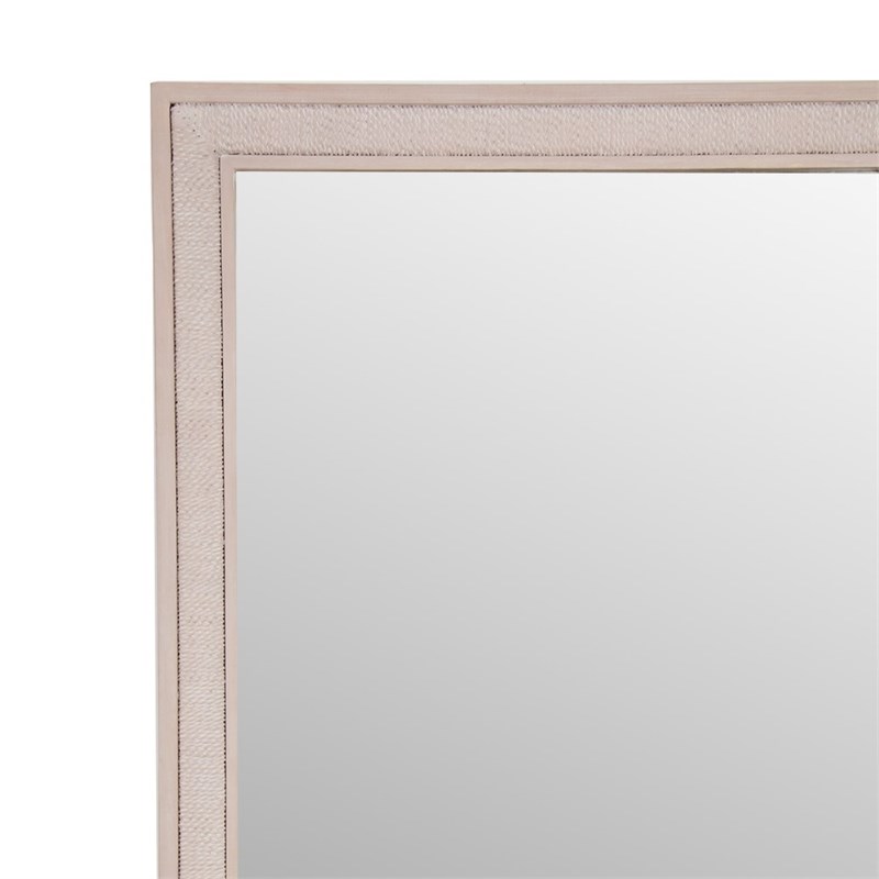 Palmetto Home Pearl Wood Frame Soft Beige Finish Floor Mirror