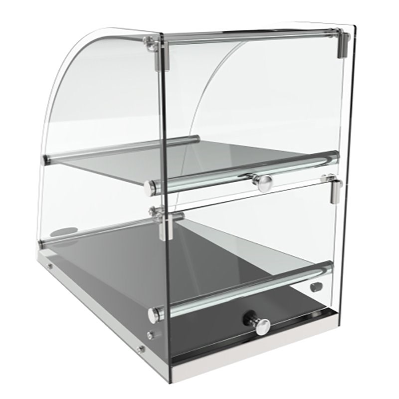 Koolmore 2-Tier Glass/Stainless Steel Countertop Bakery Display Case in Clear