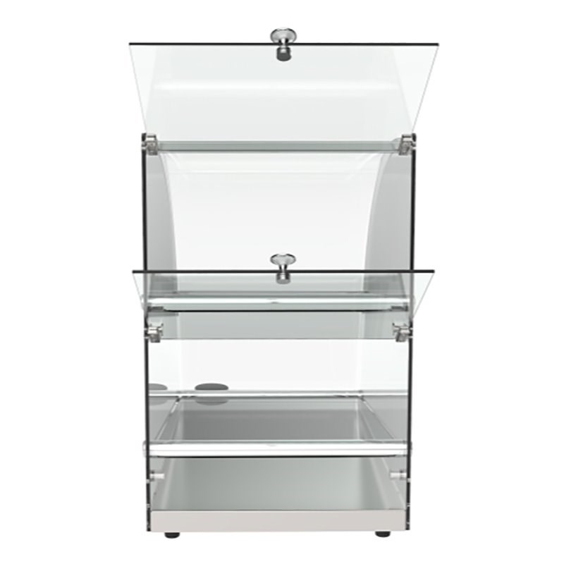 Koolmore 2-Tier Glass/Stainless Steel Countertop Bakery Display Case in Clear