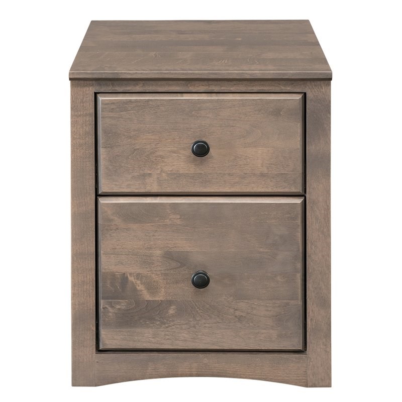 Coder Crossing Traditional Alder Wood Rolling File Cabinet in Sandy Gray