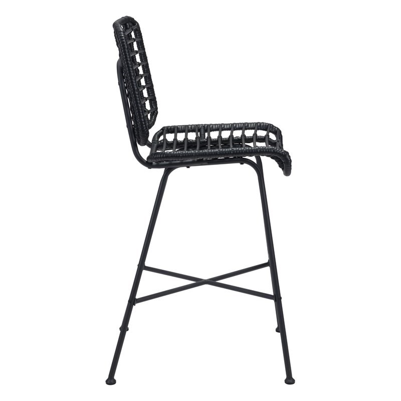 Eden Home Modern Outdoor Bar Chair in Black