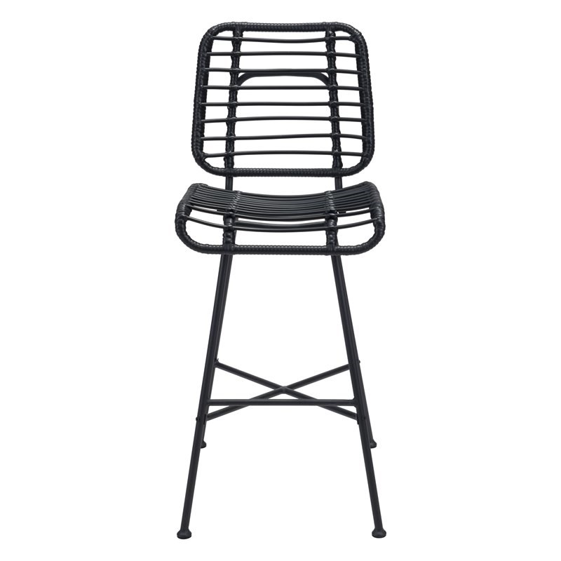 Eden Home Modern Outdoor Bar Chair in Black
