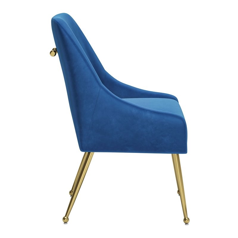 Eden Home Modern Dining Chair in Navy and Gold