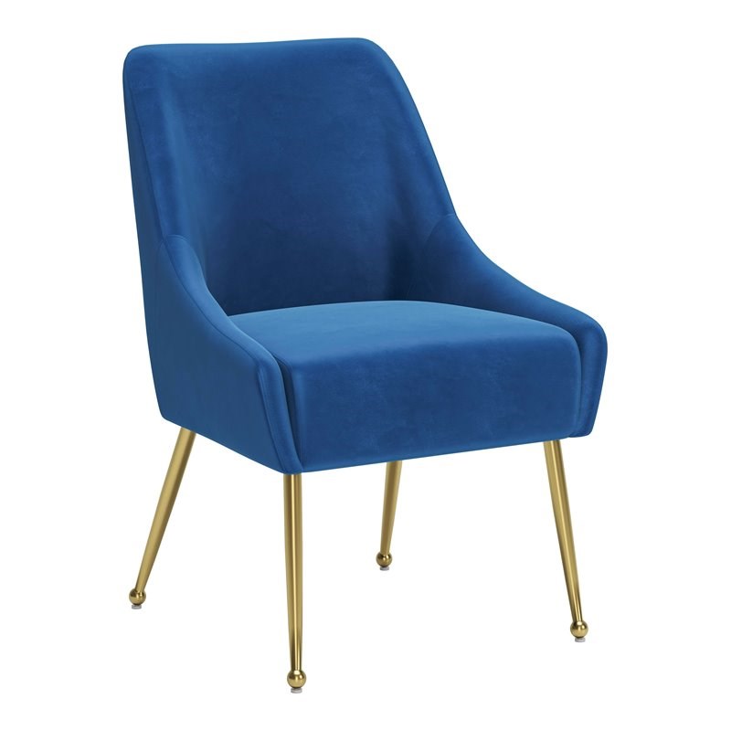 Eden Home Modern Dining Chair in Navy and Gold