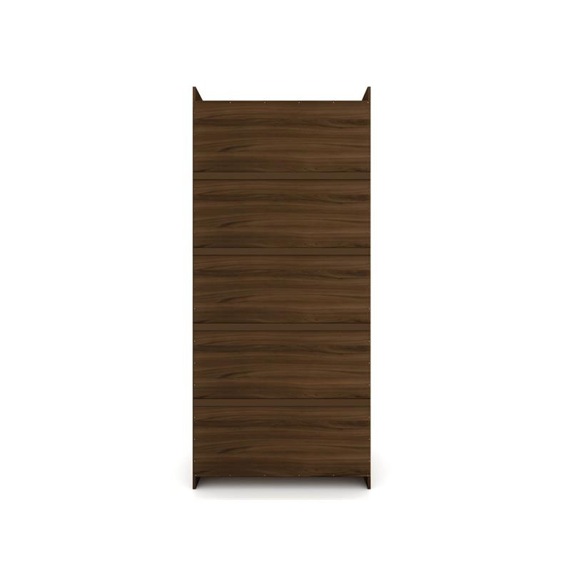 Eden Home Modern 2 PC  Engineered Wood Wardrobe Closet Set in Brown