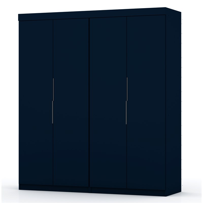Eden Home Wood 2 PC Wardrobe Closet Set in Tatiana Midnight Blue