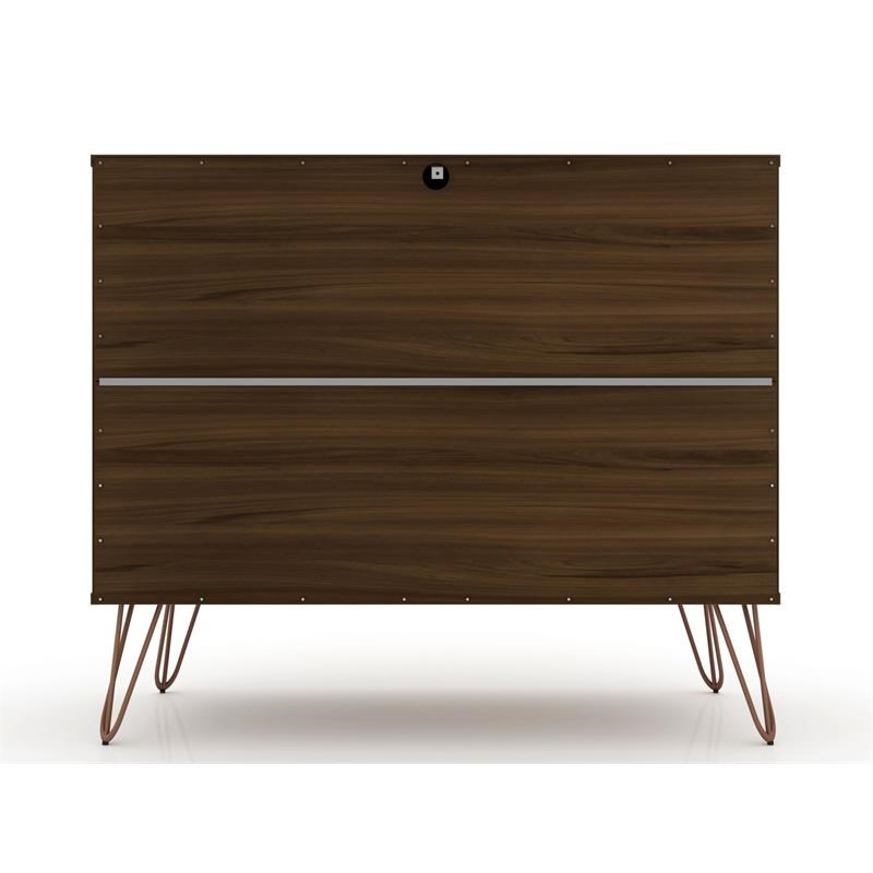 Eden Home Mid-Century Modern Modern Sleek Wood 3-Drawer Dresser in Brown