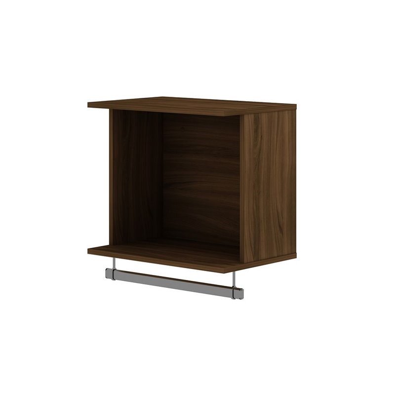 Eden Home Mid-Century Modern Wood 3 PC Open Closet Wardrobe Set in Brown
