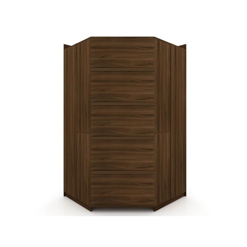 Eden Home Contemporary Wood 2 PC Open Sectional Closet Set in Brown