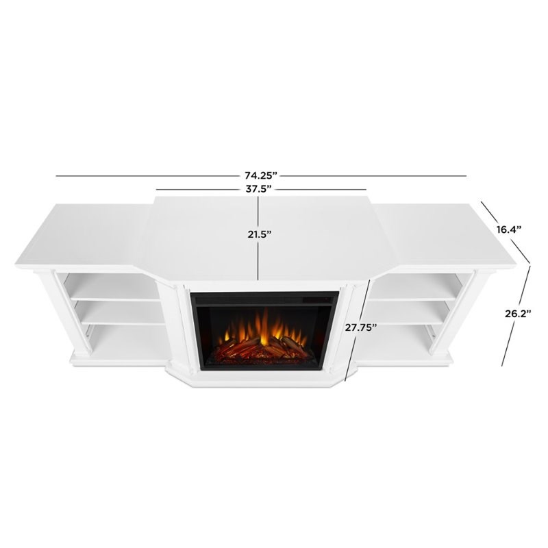 Real Flame Velmont Electric Fireplace Entertainment Unit in White
