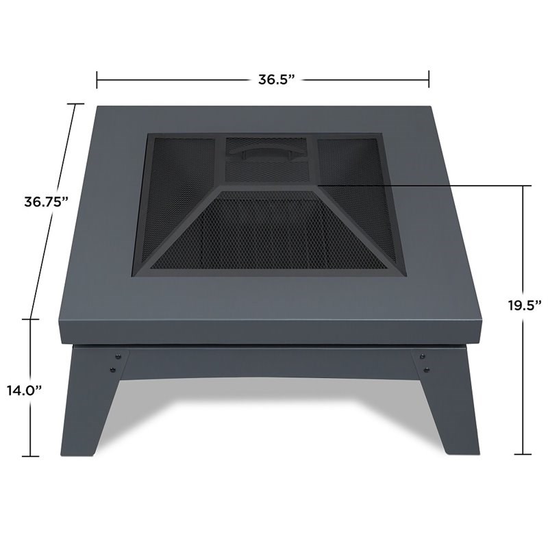 Real Flame Breton Wood Burning Fire Pit in Gray