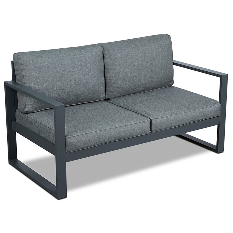 Real Flame Baltic Aluminum Patio Loveseat in Gray Homesquare