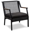 Real Flame Calvin Aluminum Patio Dining Arm Chair in Black (Set of 2)