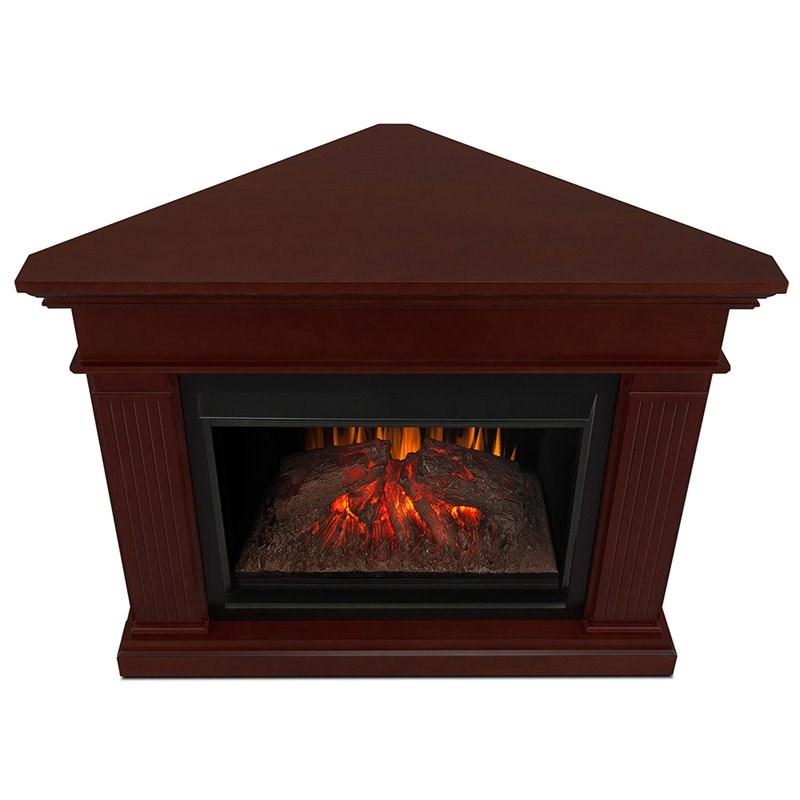 Real Flame Kennedy Grand Corner Electric Fireplace in Dark Walnut