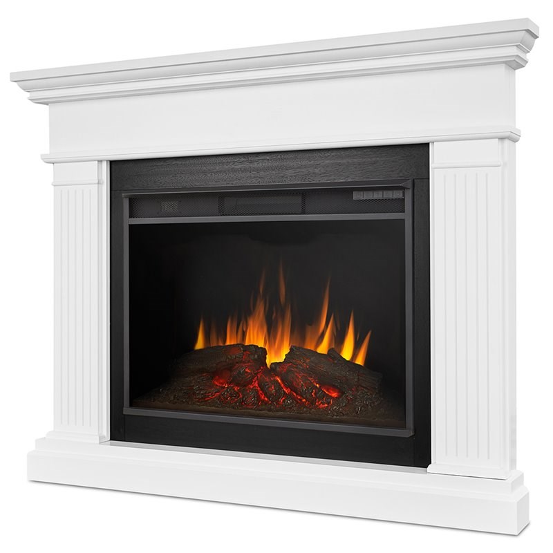 Real Flame Kennedy Grand Corner, White Electric Fireplace Bathroom