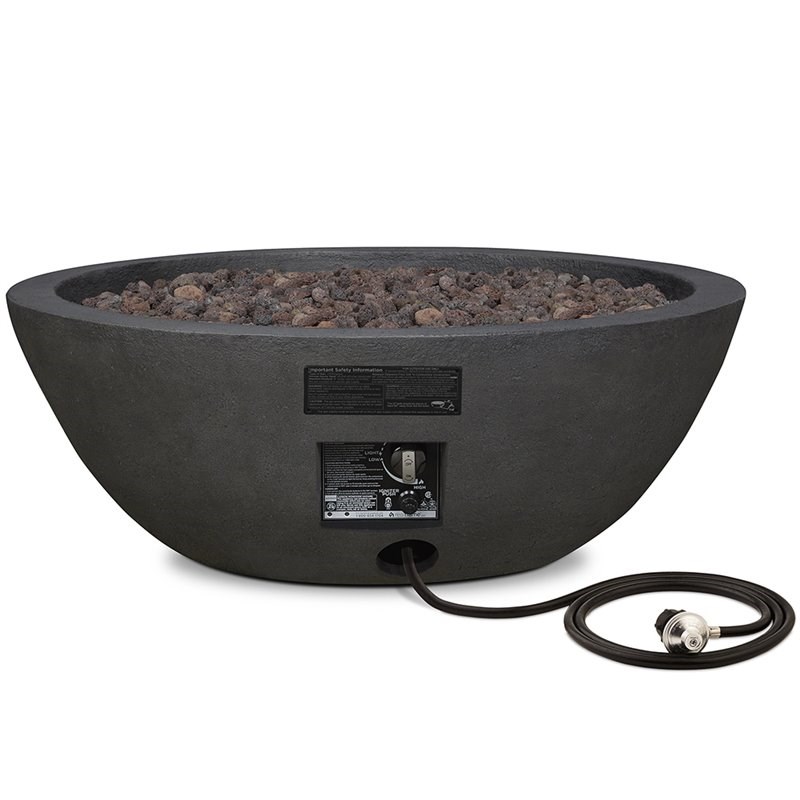 Real Flame Riverside Propane Fire Pit Bowl in Shale