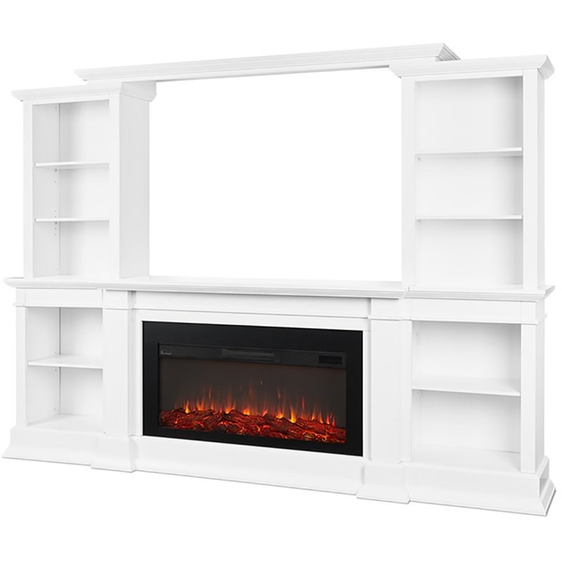 Real Flame Monte Vista Electric, Entertainment Center With Electric Fireplace And Bookshelves