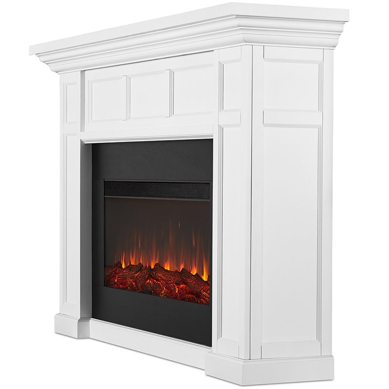 Real Flame Alcott Landscape Electric Wood Fireplace in White Homesquare