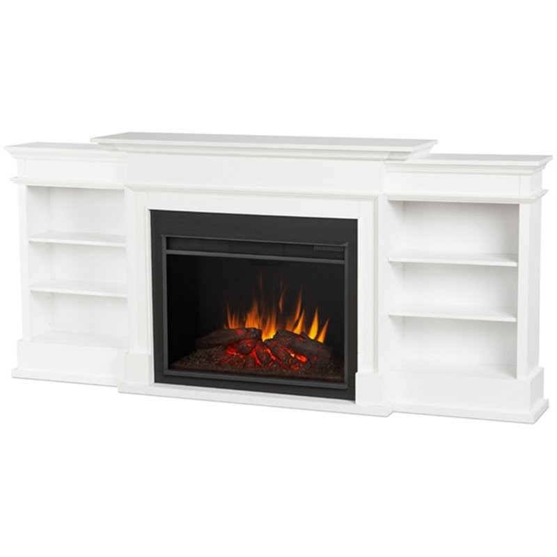 Real Flame Ashton Grand Electric Wood Fireplace TV Stand in White