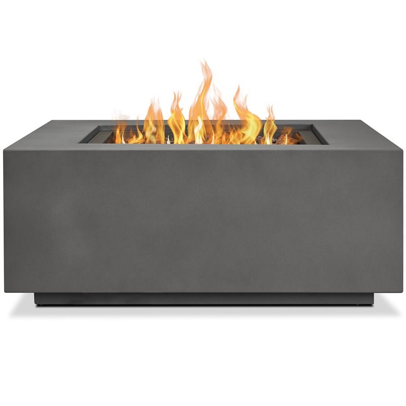 Real Flame Aegean Square Propane Fire Table with Conversion Kit in Slate