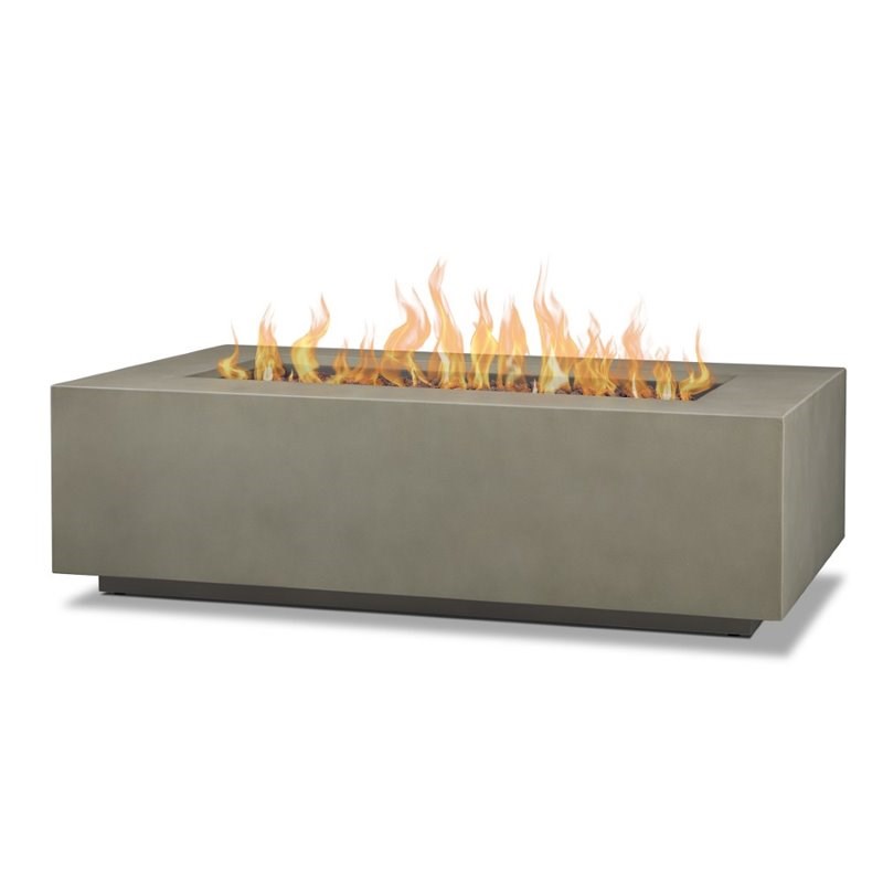 Real Flame Aegean Large Propane Fire Table with Conversion Kit in Mist Gray