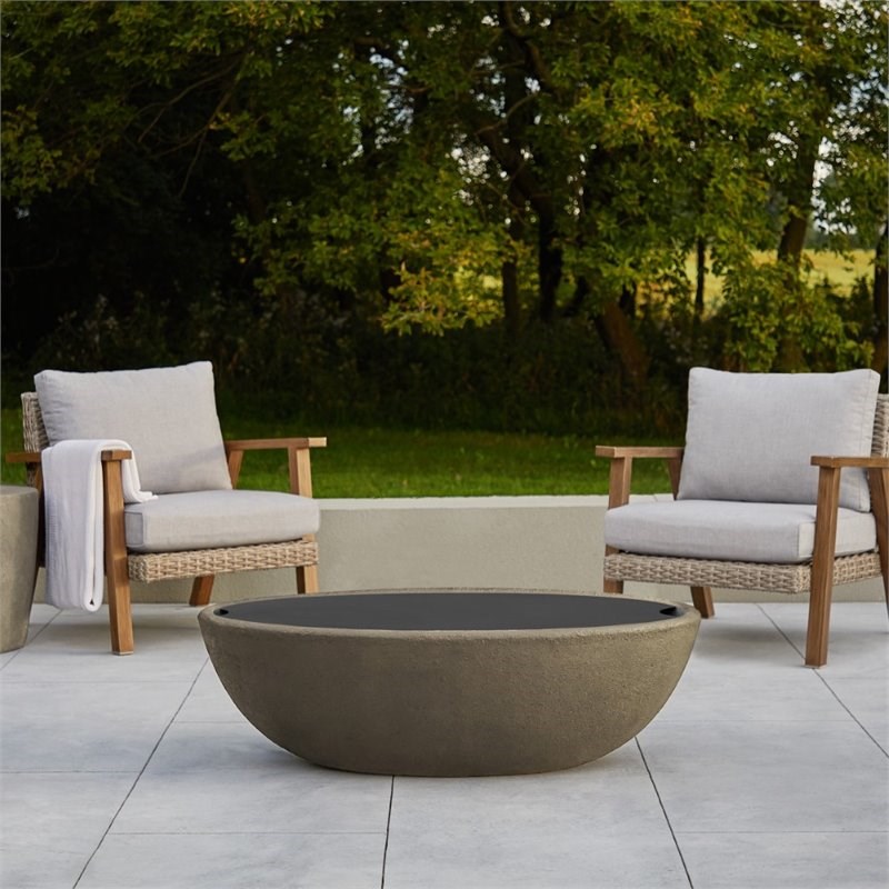 Real Flame Riverside Oval Powder Coated Steel Lid in Black