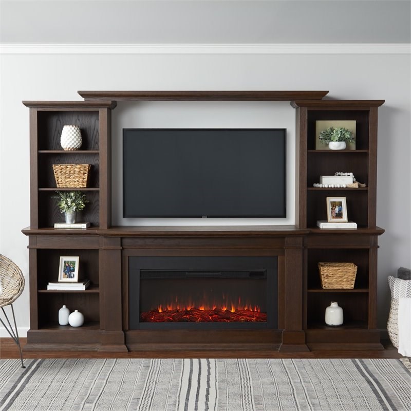 real flame monte vista electric fireplace entertainment center in chestnut oak 9900eco
