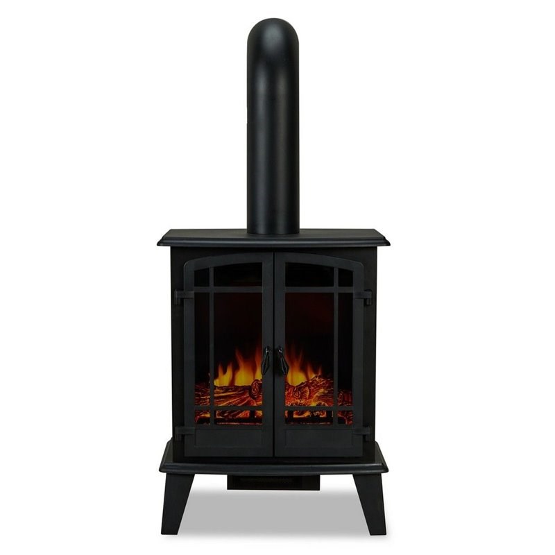 Real Flame Foster Stove Electric Fireplace in Black