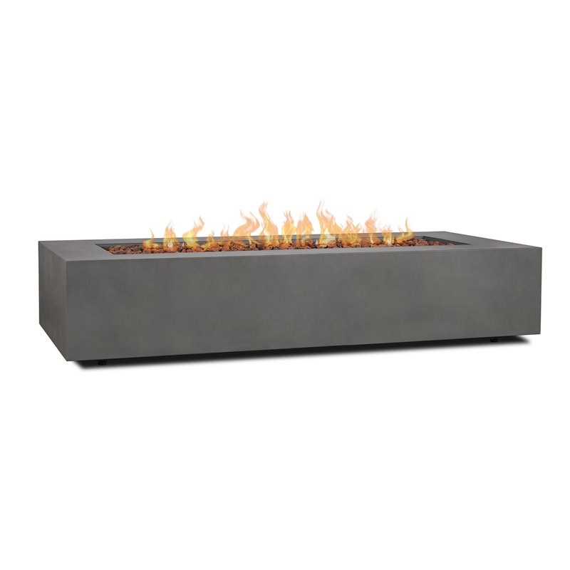 Real Flame 70" Rectangle LP Fire Table with Gas Conversion Kit in Slate