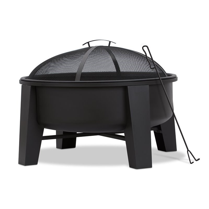Real Flame Forsyth Wood-Burning Iron Fire Pit in Black