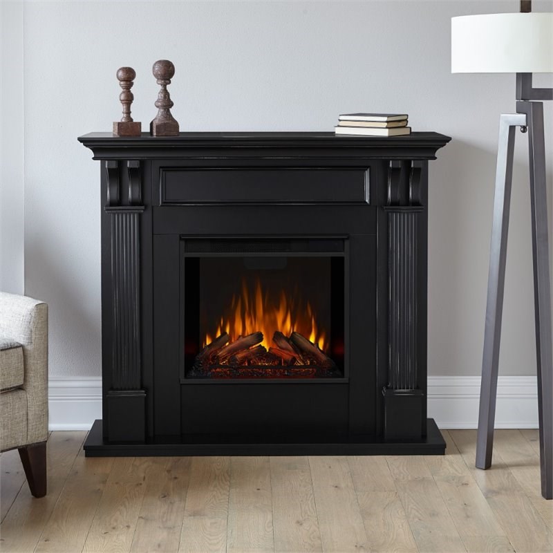 Real Flame Ashley Electric Fireplace in Black Wash Homesquare