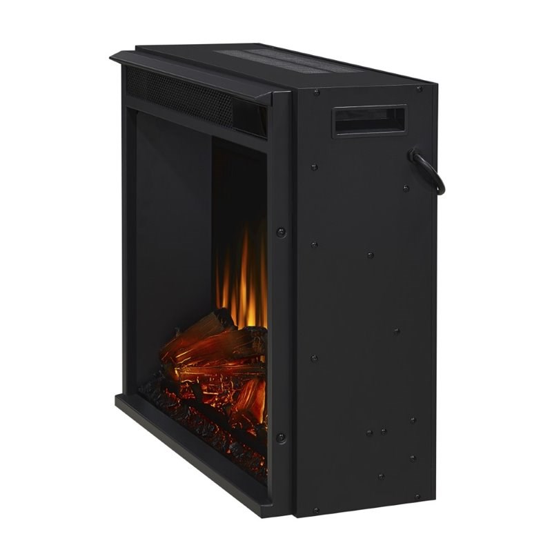 Real Flame Fresno Indoor TV Stand Electric Fireplace in Black